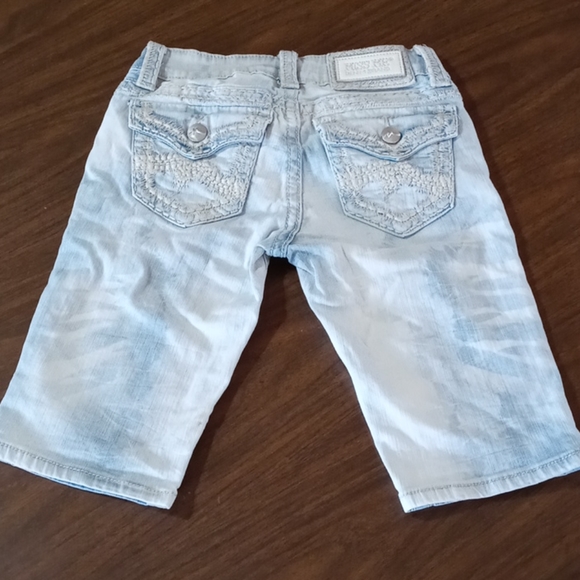 Miss Me Denim Irene Bermuda White Wash Jean Shorts - Picture 4 of 7